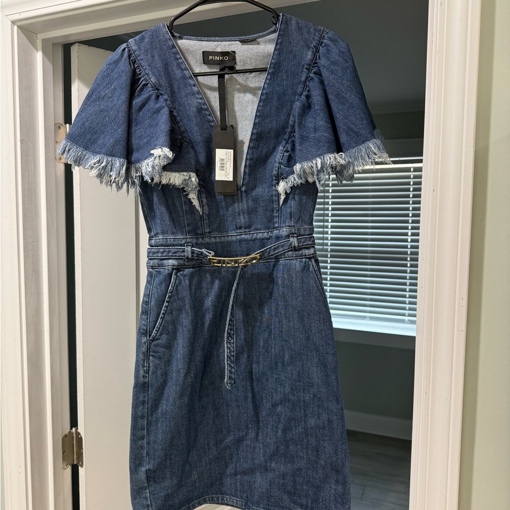 Pinko Blue Denim Mini Dress